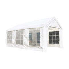 10 x 20 Foot White Canopy Polyethylene Carport Sidewalls with Windows by Aleko