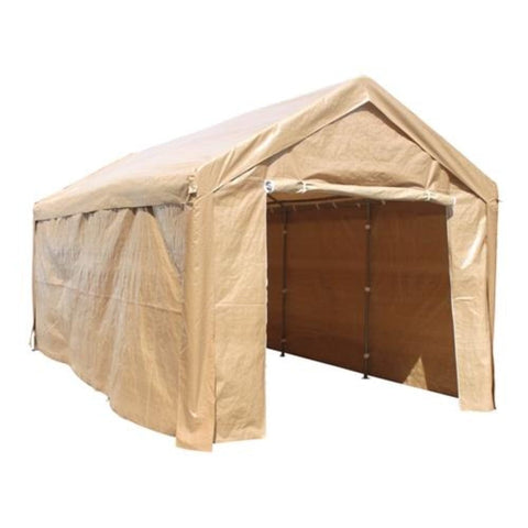 Aleko Canopy Tents & Pergolas 10x 20 Ft Beige Heavy Duty Outdoor Canopy Carport Tent by Aleko 649870029751 CP1020BE-AP 10x20 Ft Beige Heavy Duty Outdoor Canopy Carport Tent Aleko CP1020BE-AP