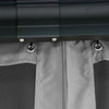 Image of Aleko Canopy Tents & Pergolas 12 x 10 Feet Black Color Double Roof Aluminum and Steel Hardtop Gazebo with Mosquito Net by Aleko 655222807564 GAZM10X12-AP 12 x 10 Feet Black Color Double Roof Aluminum and Steel Hardtop Gazebo with Mosquito Net by Aleko SKU# GAZM10X12-AP