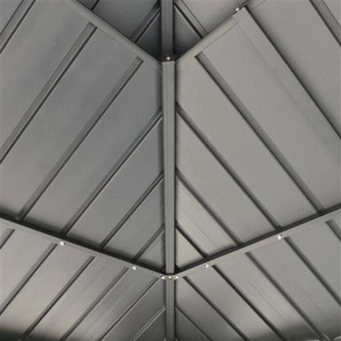 Aleko Canopy Tents & Pergolas 12 x 10 Feet Black Color Double Roof Aluminum and Steel Hardtop Gazebo with Mosquito Net by Aleko 655222807564 GAZM10X12-AP 12 x 10 Feet Black Color Double Roof Aluminum and Steel Hardtop Gazebo with Mosquito Net by Aleko SKU# GAZM10X12-AP