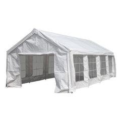 Aleko Canopy Tents & Pergolas 13 X 26 FT White Heavy Duty Outdoor Canopy Event Tent with Windows by Aleko 649870029812 PWT13X26-AP 13 X 26 FT Heavy Duty Outdoor Canopy Tent Windows Aleko # PWT13X26-AP