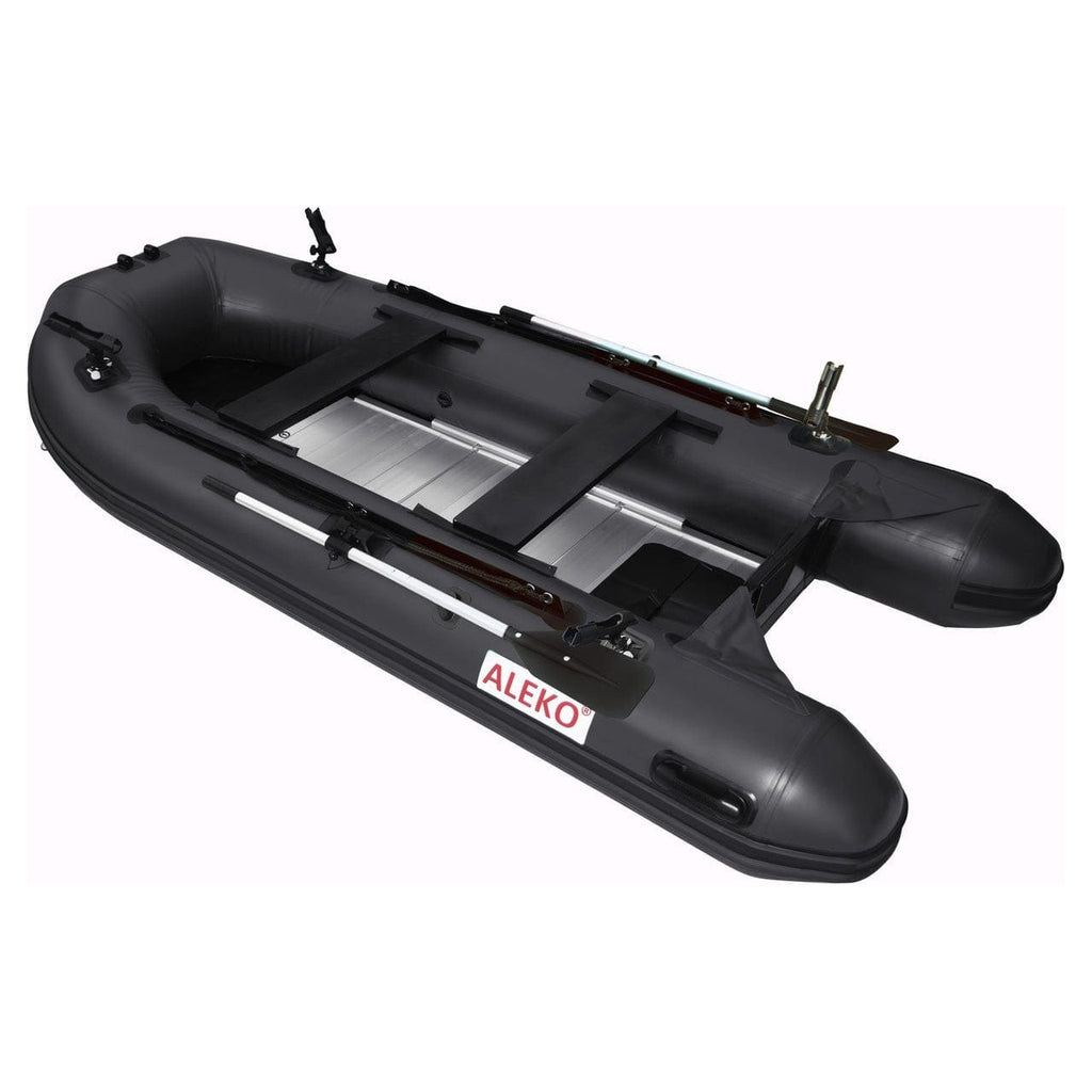 12.5 ft Black PRO Fishing Inflatable Boat with Aluminum Floor