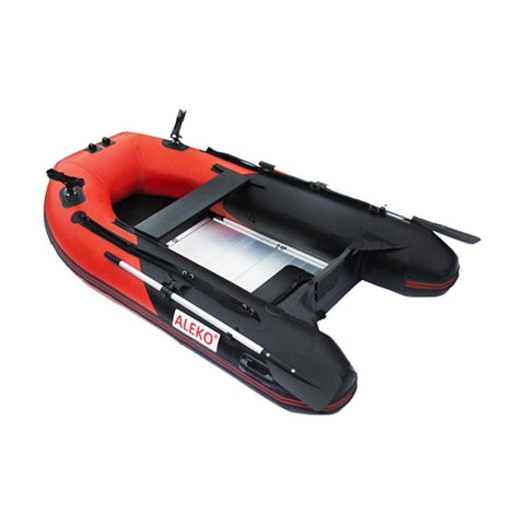 Aleko Fishing 8.4 ft - Red and Black PRO Fishing Inflatable Boat with Aluminum Floor Front Board Holders by Aleko BTF250RBK-AP 8.4 ft - Red and Black PRO Fishing Inflatable Boat with Aluminum Floor