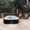 Image of Aleko Hot Tubs 4 Person 160 Gallon Square Inflatable Black and White Hot Tub Spa With Cover by Aleko 821808541317 HTISQ4BKWH-AP 4 Person 160 Gallon Square Inflatable Black and White Hot Tub Spa With Cover by Aleko SKU# HTISQ4BKWH-AP