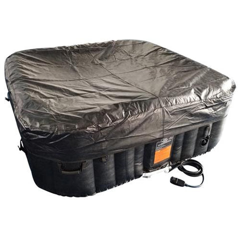 Aleko Hot Tubs 4 Person 160 Gallon Square Inflatable Black and White Hot Tub Spa With Cover by Aleko 821808541317 HTISQ4BKWH-AP 4 Person 160 Gallon Square Inflatable Black and White Hot Tub Spa With Cover by Aleko SKU# HTISQ4BKWH-AP