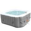 Image of Aleko Hot Tubs 4 Person 160 Gallon Square Inflatable Jetted Hot Tub Spa with Cover Gray by Aleko 078257284313 HTISQ4WHGY-AP 4 Person 160 Gallon Square Jetted Hot Tub w/ Cover Gray HTISQ4WHGY-AP