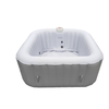 Image of Aleko Hot Tubs 4 Person 160 Gallon Square Inflatable Jetted Hot Tub Spa with Cover Gray by Aleko 078257284313 HTISQ4WHGY-AP 4 Person 160 Gallon Square Jetted Hot Tub w/ Cover Gray HTISQ4WHGY-AP