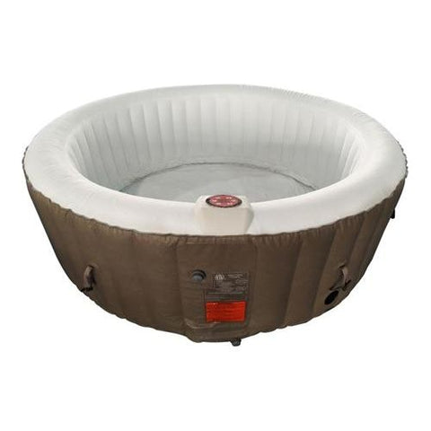 Aleko Hot Tubs 4 Person 210 Gallon Round Inflatable Hot Tub Spa With Brown and White Cover by Aleko 703980257807 HTIR4BRW-AP 4 Person 210 Gallon Round Inflatable Tub Spa Cover Aleko  HTIR4BRW-AP