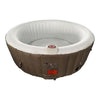 Image of Aleko Hot Tubs 4 Person 210 Gallon Round Inflatable Hot Tub Spa With Brown and White Cover by Aleko 703980257807 HTIR4BRW-AP 4 Person 210 Gallon Round Inflatable Tub Spa Cover Aleko  HTIR4BRW-AP