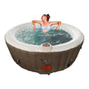 Image of Aleko Hot Tubs 4 Person 210 Gallon Round Inflatable Hot Tub Spa With Brown and White Cover by Aleko 703980257807 HTIR4BRW-AP 4 Person 210 Gallon Round Inflatable Tub Spa Cover Aleko  HTIR4BRW-AP