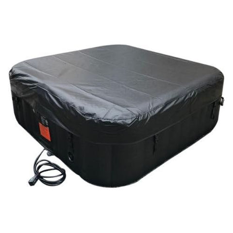 Aleko Hot Tubs 6 Person 265 Gallon Black Square Inflatable Jetted Hot Tub with Cover by Aleko 0655222807120 HTISQ6GYBK-AP