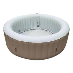 6 Person 265 Gallon Brown Round Inflatable Jetted Hot Tub Spa With Cover by Aleko