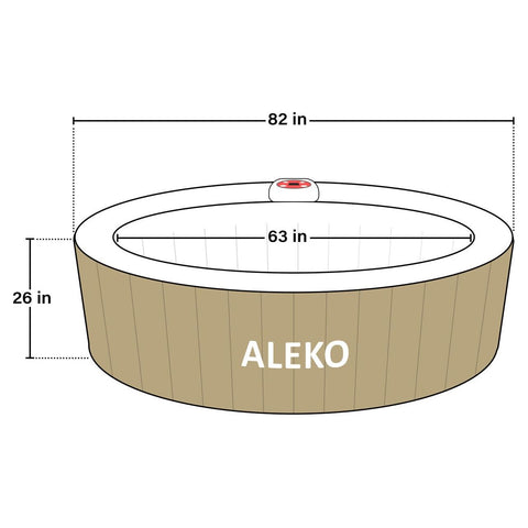 Aleko Hot Tubs 6 Person 265 Gallon Brown Round Inflatable Jetted Hot Tub Spa With Cover by Aleko 781880296287 HTIR6GYBR-AP 6 Person 265 Gallon Brown Round Jetted Hot Tub w/ Cover HTIR6GYBR-AP