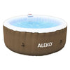 Image of Aleko Hot Tubs 6 Person 265 Gallon Brown Round Inflatable Jetted Hot Tub Spa With Cover by Aleko 781880296287 HTIR6GYBR-AP 6 Person 265 Gallon Brown Round Jetted Hot Tub w/ Cover HTIR6GYBR-AP