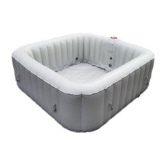 6 Person 265 Gallon Gray Square Inflatable Jetted Hot Tub Spa With Cover by Aleko