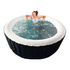 Image of Aleko Hot Tubs 6 Person 265 Gallon Round Inflatable Black and White Hot Tub Spa With Cover by Aleko 703980255339 HTIR6BKW-AP 6 Person 265 Gallon Round Inflatable Black White Hot Tub HTIR6BKW-AP