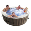 Image of Aleko Hot Tubs 6 Person 265 Gallon Square Inflatable Brown and White Hot Tub Spa With Cover by Aleko 655222807069 HTIR6BRW-AP 6 Person 265 Gallon Inflatable Hot Tub Spa Aleko SKU# HTIR6BRW-AP
