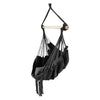 Image of Aleko Outdoor Furniture Gray Hanging Rope Swing Hammock Chair with Side Pocket and Wooden Spreader Bar by Aleko 781880237136 HC02-AP Gray Hanging Rope Swing Hammock Chair Pocket Wooden Spreader Bar