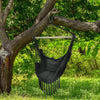 Image of Aleko Outdoor Furniture Gray Hanging Rope Swing Hammock Chair with Side Pocket and Wooden Spreader Bar by Aleko 781880237136 HC02-AP Gray Hanging Rope Swing Hammock Chair Pocket Wooden Spreader Bar