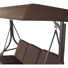 Canopy Patio Swing Bench Brown by Aleko