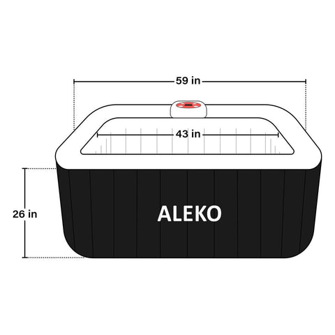 Aleko Pool & Spa 4 Person 160 Gallon Square Inflatable Black and White Hot Tub Spa With Cover by Aleko 821808541317 HTISQ4BKWH-AP 4 Person 160 Gallon Square Inflatable Black&White Hot Tub Spa w/ Cover