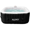 Image of Aleko Pool & Spa 4 Person 160 Gallon Square Inflatable Black and White Hot Tub Spa With Cover by Aleko 821808541317 HTISQ4BKWH-AP 4 Person 160 Gallon Square Inflatable Black&White Hot Tub Spa w/ Cover