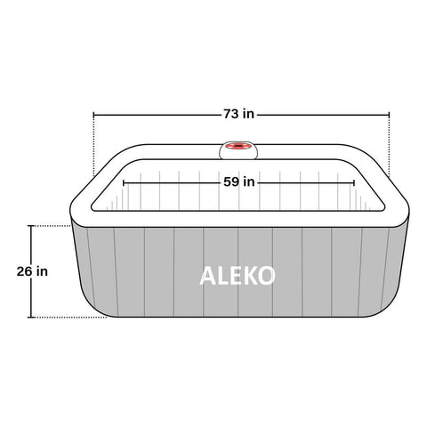 Aleko Pool & Spa 6 Person 265 Gallon Gray Square Inflatable Jetted Hot Tub Spa With Cover by Aleko 0703980257814 HTISQ6GY-AP 6 Person 265 Gallon Gray Square Jetted Hot Tub Spa w Cover HTISQ6GY-AP