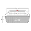 Image of Aleko Pool & Spa 6 Person 265 Gallon Gray Square Inflatable Jetted Hot Tub Spa With Cover by Aleko 0703980257814 HTISQ6GY-AP 6 Person 265 Gallon Gray Square Jetted Hot Tub Spa w Cover HTISQ6GY-AP