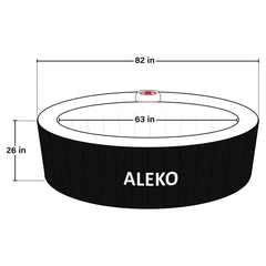 6 Person 265 Gallon Round Inflatable Black and White Hot Tub Spa With Cover by Aleko