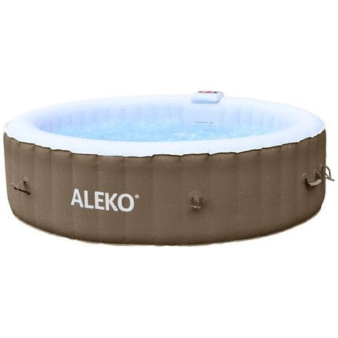 Aleko Pool & Spa 6 Person 265 Gallon Square Inflatable Brown and White Hot Tub Spa With Cover by Aleko 655222807069 HTIR6BRW-AP 6 Person 265 Gallon Inflatable Hot Tub Spa Aleko SKU# HTIR6BRW-AP