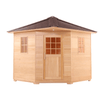 Image of 5 Person Canadian Hemlock Wet Dry Outdoor Sauna with Asphalt Roof 6 kW ETL Certified Heater by Aleko SKU# SKD5HEM-AP