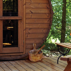 4L Pine Wood Sauna Bucket with Plastic Liner and Water Scoop by Aleko