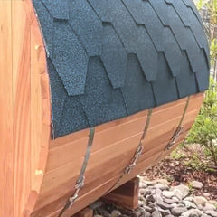 83 x 72 x 75 Inches Blue Weather Resistant Bitumen Roof Shingle Replacement for Barrel Saunas