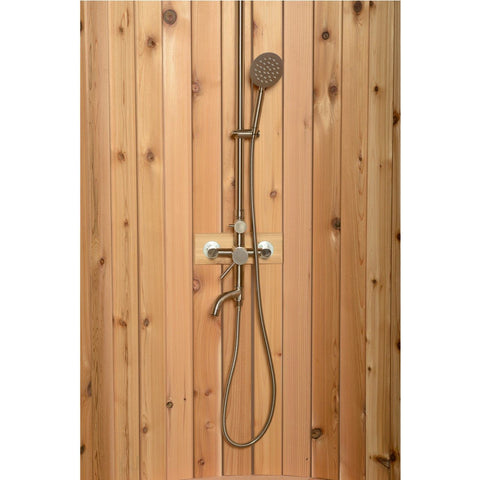 Aleko Sauna Accessories Ellipse Curved Rinse Outdoor Shower by Aleko 703980261798 SHCEDRUSTIC-AP