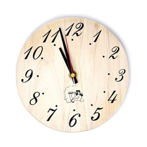 Aleko Sauna Accessories Handcrafted Sleek Analog Clock in Finnish Pine Wood by Aleko 649870027214 WJ12-AP Handcrafted Sleek Analog Clock in Finnish Pine Wood by Aleko WJ12-AP
