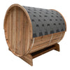 Image of Aleko Saunas 4 Person 4.5 kW Harvia KIP Heater Outdoor Rustic Cedar Barrel Steam Sauna Front Porch Canopy by Aleko 781880203025 SB4CED-AP 4Person 4.5kW Harvia KIP Outdoor Rustic Cedar Barrel Steam Sauna Aleko