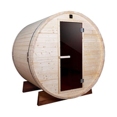 Aleko Saunas 4 Person Outdoor and Indoor White Pine Barrel Sauna 4.5 kW ETL Certified Heater by Aleko 781880261094 SB4PINE-AP 4 Person Outdoor/Indoor Pine Barrel Sauna 4.5 kW ETL Certified Heater