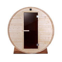 4 Person Outdoor and Indoor White Pine Barrel Sauna 4.5 kW ETL Certified Heater by Aleko