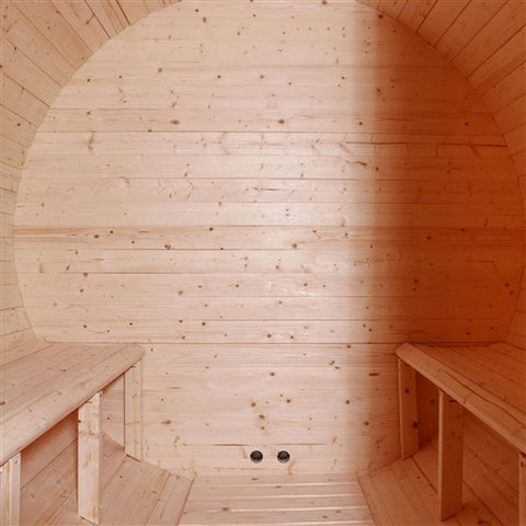 Aleko Saunas 4 Person Outdoor and Indoor White Pine Barrel Sauna 4.5 kW ETL Certified Heater by Aleko 781880261094 SB4PINE-AP 4 Person Outdoor/Indoor Pine Barrel Sauna 4.5 kW ETL Certified Heater