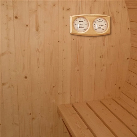 Aleko Saunas 4 Person Outdoor or Indoor White Finland Pine Wet Dry Barrel Sauna Front Porch Canopy 8 kW ETL Certified Heater by Aleko 781880219866 SB8PINECP-AP 4 Person Outdoor or Indoor White Finland Pine Wet Dry Barrel Sauna 