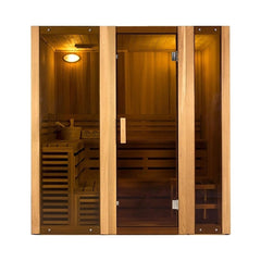6 Person Hemlock Indoor Wet Dry Steam Room Sauna 6 kW ETL Certified Heater by Aleko
