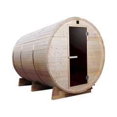 6 Person Outdoor or Indoor White Pine Wet Dry Barrel Sauna 6 kW ETL Certified Heater by Aleko