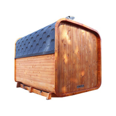 8-10 Person Capacity Hemlock Mobile Outdoor Sauna with Trailer by Aleko