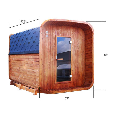 Aleko Saunas 8-10 Person Capacity Hemlock Mobile Outdoor Sauna with Trailer by Aleko 703980261361 HEMSAUNATR-AP 8-10 Person Capacity Hemlock Mobile Outdoor Sauna w/ Trailer by Aleko