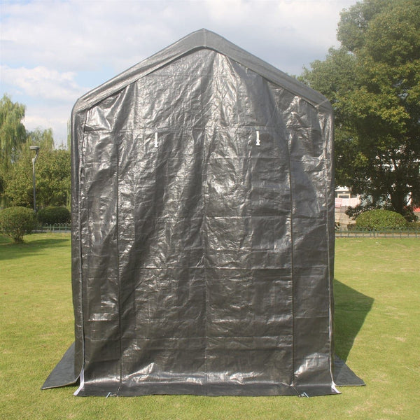 12 x 6 x 8 Feet Gray Heavy Duty Outdoor Canopy Storage Shelter