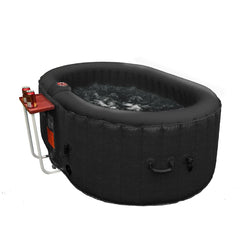 Aleko Spas 2 Person 145 Gallon Black Oval Inflatable Hot Tub Spa With Drink Tray and Cover by Aleko 655222807175 HTIO2BKBK-AP 2 Person 145 Gallon Oval Inflatable Hot Tub Spa w/ Drink Tray & Cover