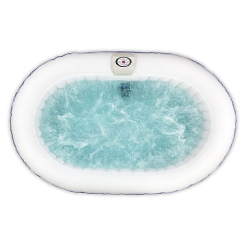 Aleko Spas 2 Person 145 Gallon Oval Inflatable Hot Tub Spa With Drink Tray and Dark Blue Cover by Aleko 655222803979 HTIO2BLD-AP 2 Person 145 Gallon Oval Inflatable Hot Tub Spa With Drink Tray and Dark Blue Cover by Aleko SKU# HTIO2BLD-AP