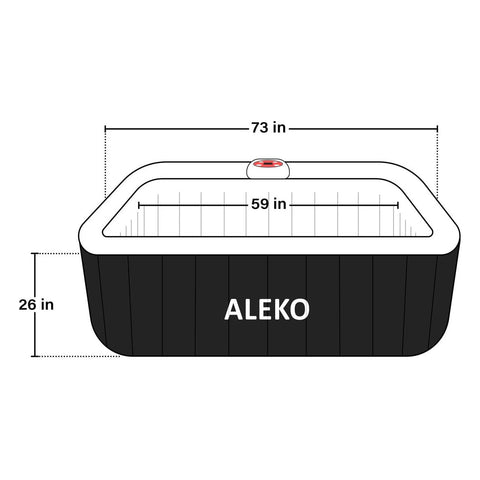 Aleko Spas 6 Person 265 Gallon Black Square Inflatable Jetted Hot Tub with Cover by Aleko 0655222807120 HTISQ6GYBK-AP 6 Person 265 Gallon Black Square Inflatable Jetted Hot Tub with Cover