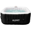 Image of Aleko Spas 6 Person 265 Gallon Black Square Inflatable Jetted Hot Tub with Cover by Aleko 0655222807120 HTISQ6GYBK-AP 6 Person 265 Gallon Black Square Inflatable Jetted Hot Tub with Cover