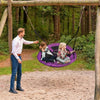Image of Aleko Swing 40 Inches Purple Outdoor Saucer Platform Swing with Adjustable Hanging Ropes by Aleko 703980260371 SC01-AP  Platform Swing Adjustable Hanging Ropes - 40 Inches - Purple by Aleko